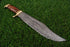 Premium Damascus Bowie Knife with Brass Guard & Leather Sheath AW-98