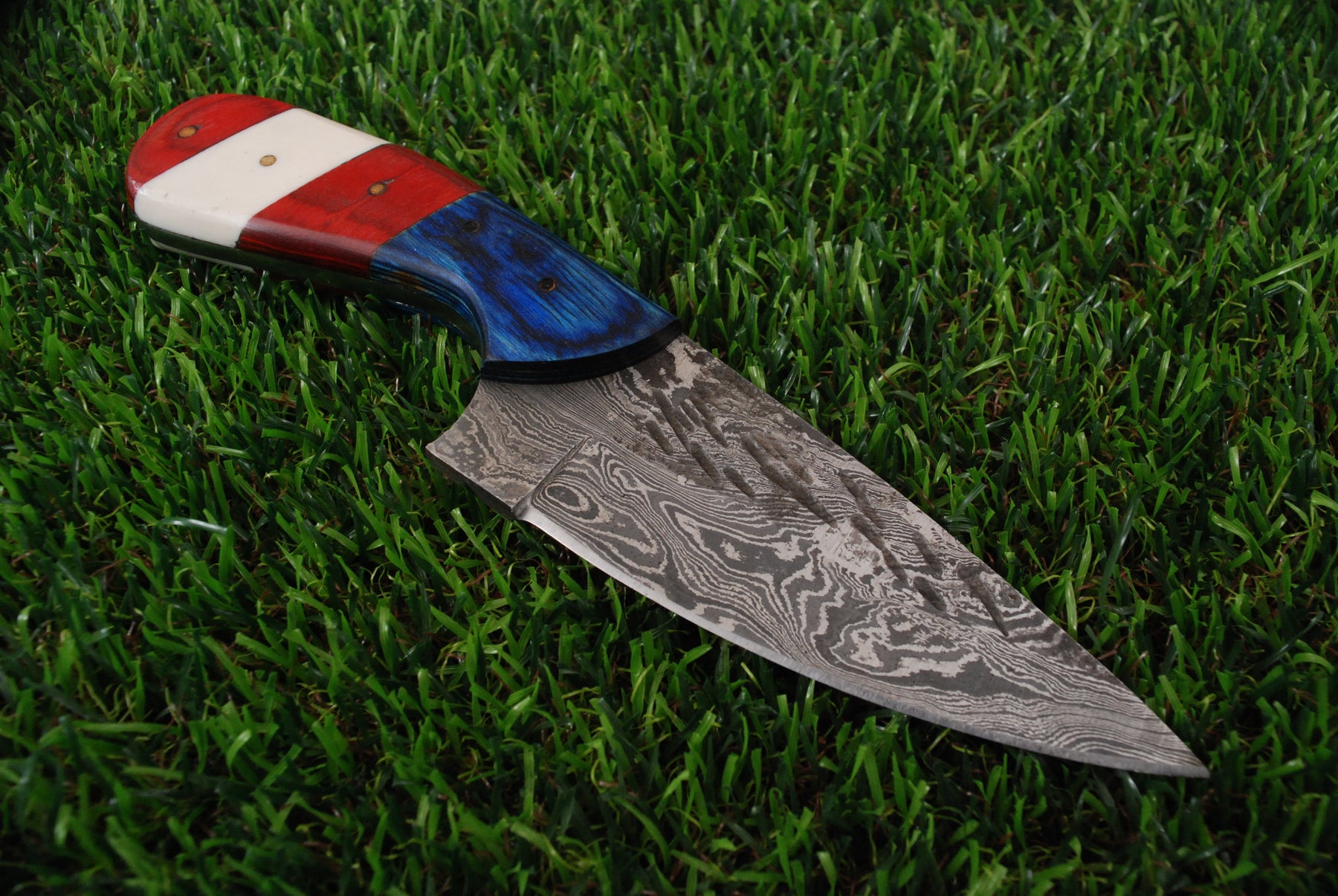 Patriotic Edition Damascus Steel Skinner Knife AW-101