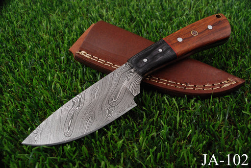 Professional Damascus Steel Drop-Point Skinner AW-102