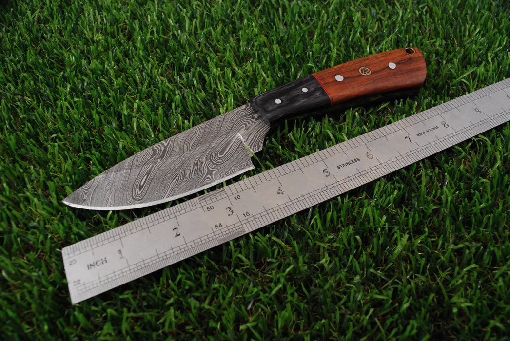 Professional Damascus Steel Drop-Point Skinner AW-102