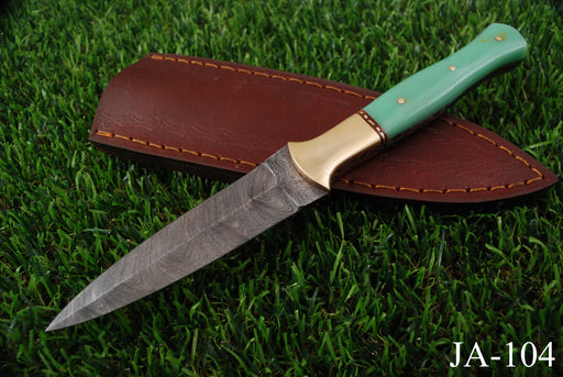 Premium Damascus Steel Spear-Point Tactical Dagger AW-104