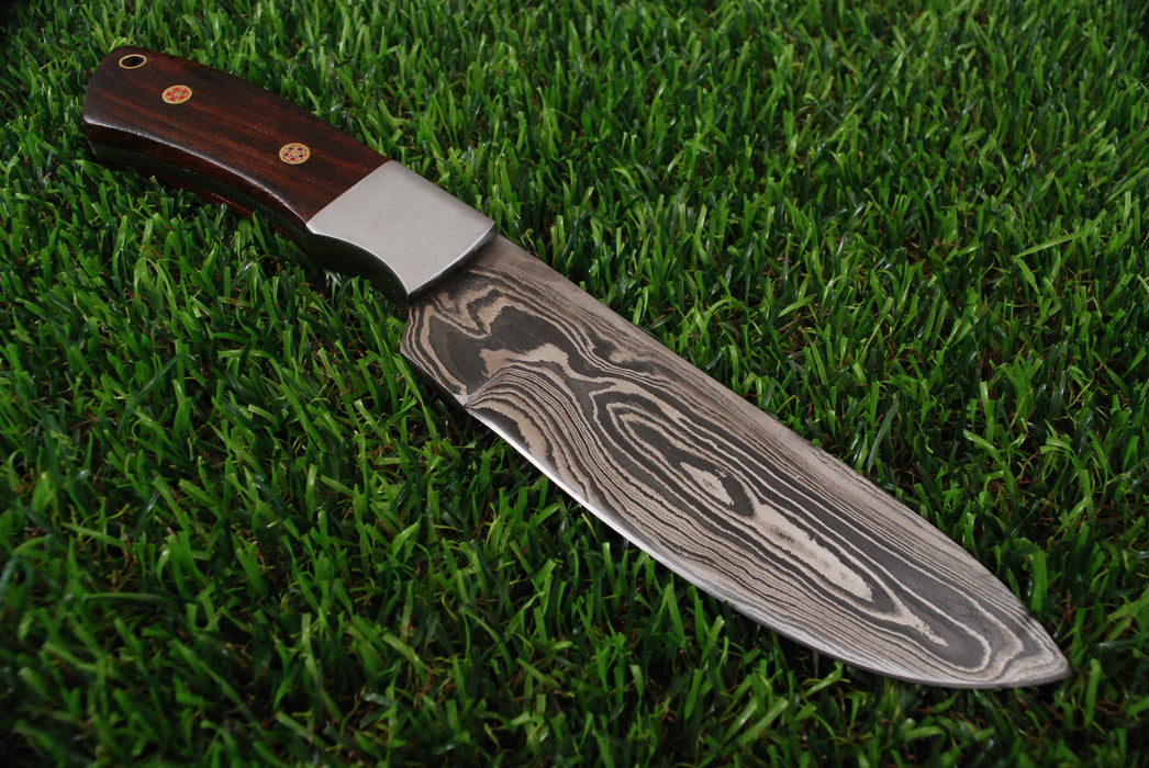 AW-111 Professional Damascus Steel Drop-Point Skinner