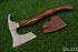Hand-Forged Viking Bearded Axe with Etched Wolf Motif AW-113