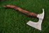 Hand-Forged Viking Bearded Axe with Etched Wolf Motif AW-113