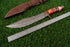 Premium Damascus Steel Bowie Knife with Crimson Resin Handle AW-117