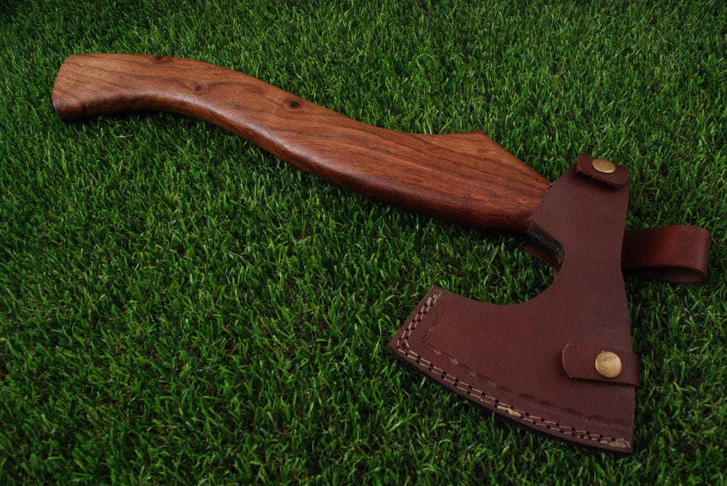 Hand-Forged Viking Axe with Valknut and Dragon Engravings AW-120