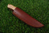 Custom Damascus Steel Fixed Blade Skinner with Red Resin & Olive Wood Handle (JA-126)