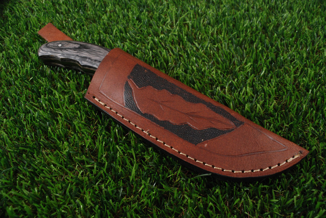 Professional Gut-Hook Skinner with Two-Tone Exotic Wood Handle (AW-128)