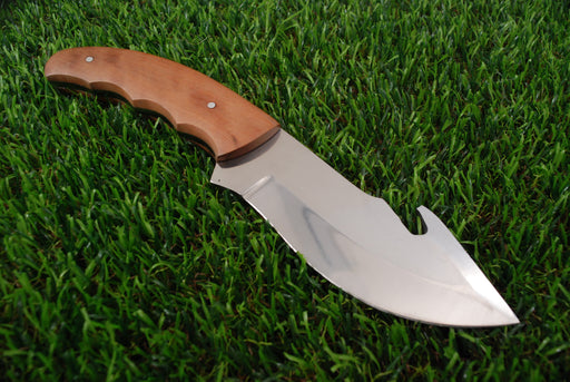 Professional Fixed-Blade Gut Hook Skinner with Ergonomic Hardwood Handle (JA-134)