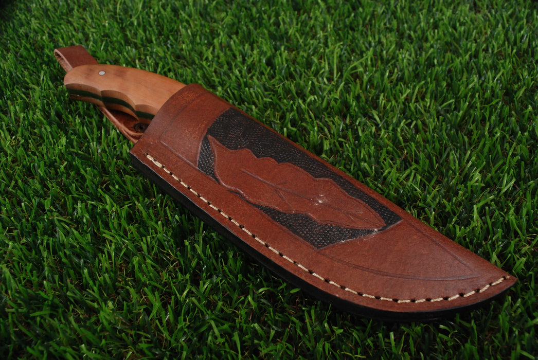 Professional Fixed-Blade Gut Hook Skinner with Ergonomic Hardwood Handle (JA-134)