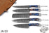 AW-052 Handmade 5-Piece Professional Damascus Steel Chef Knife Set with Blue & Brown Resin Handles and Suede Leather Roll Bag