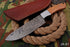 AW-001 Handcrafted Damascus Steel Fixed Blade Knife with Olive Wood Handle & Leather Sheath