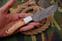 AW-001 Handcrafted Damascus Steel Fixed Blade Knife with Olive Wood Handle & Leather Sheath