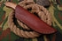 AW-001 Handcrafted Damascus Steel Fixed Blade Knife with Olive Wood Handle & Leather Sheath
