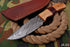 AW-003 Handcrafted Damascus Steel Fixed Blade Knife with Wooden Handle & Leather Sheath