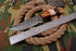 AW-005 Handcrafted Damascus Steel Fixed Blade Knife with Multi-Wood Handle & Leather Sheath