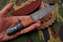 AW-007 "The Trailblazer" Handmade Damascus Steel Hunting & Skinner Knife with Rich Wood & Horn Handle
