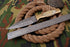 AW-008 "The Frontier Scout" Handmade Damascus Steel Hunting Knife with Bone Handle and Brass Bolster