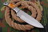 AW-010 "The Trail Boss" Handmade High-Carbon Steel Hunting & Survival Knife with Spine Serration and Bone Handle