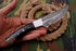 AW-012 "The Raptor" Handmade Damascus Steel Hunting & Survival Knife with Saw-back Spine and Hybrid Bone Handle