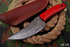 AW-018 "The Crimson Hunter" Handmade Damascus Steel Drop Point Hunting Knife with Red Handle