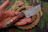 AW-021 "The Forest Fire" Handmade Damascus Steel Hunting & Field Knife with Red & Green Wood Handle