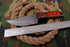 AW-021 "The Forest Fire" Handmade Damascus Steel Hunting & Field Knife with Red & Green Wood Handle