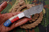 AW-022 "The Patriot" Handmade Damascus Steel Drop Point Hunting Knife with American Flag Handle