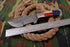 AW-022 "The Patriot" Handmade Damascus Steel Drop Point Hunting Knife with American Flag Handle