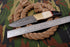AW-023 "The Pathfinder" Handmade Damascus Steel Hunting & Survival Knife with Saw-back Spine, Brass Bolster, and Bone/Horn Handle