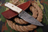 AW-026 "The Plainsman" Handmade Damascus Steel Drop Point Hunting Knife with Genuine Bone Handle and Leather Sheath