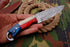 AW-030 "The Lone Star" Handmade Damascus Steel Drop Point Hunting Knife with Texas Flag Handle