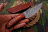 AW-033 "The Sentinel" Handmade Damascus Steel Drop Point Hunting Knife with Contoured Redwood Handle