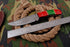 AW-034 "The Woodland" Handmade Damascus Steel Drop Point Hunting Knife with Red & Green Wood Handle