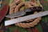 AW-036 "The Tracker" Handmade Damascus Steel Drop Point Hunting Knife with Dark Wood Handle & Leather Sheath