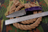 AW-040 "The Purple Rain" Handmade Damascus Steel Drop Point Hunting Knife with Purple Handle & Leather Sheath