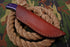 AW-040 "The Purple Rain" Handmade Damascus Steel Drop Point Hunting Knife with Purple Handle & Leather Sheath