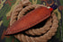 AW-042 Handcrafted Damascus Steel Fixed Blade Knife with Custom Tricolor Handle & Leather Sheath