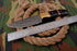 AW-044 Handmade Damascus Steel Hunting Knife – Brass Bolster & Black Polished Handle with Leather Sheath