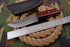 AW-047 Handmade Damascus Steel Field Knife – Crimson Pakkawood Handle with Mosaic Detail