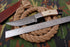 AW-049 Handmade Damascus Steel Hunting Knife – Bone & Ebony Handle with Brushed Steel Bolster