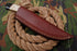 AW-049 Handmade Damascus Steel Hunting Knife – Bone & Ebony Handle with Brushed Steel Bolster