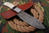 AW-050 Custom Damascus Steel Tracker Knife – Bone & Ebony Handle with Brushed Steel Bolster