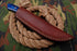 AW-051 Custom Damascus Steel Survival Knife – Cobalt Blue Ergonomic Handle with Brushed Bolster