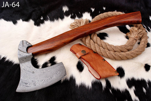 (AW-64) Premium Damascus Steel Bearded Axe