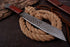AW-70 Extra-Long Damascus Steel Bowie Knife with Wood Handle & Leather Sheath