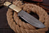 AW-75Damascus Steel Hunting Knife with Bone Handle & Leather Sheath
