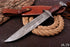 AW-79 Hand-Forged Damascus Steel Bowie Knife with Rosewood Handle and Triple Blood Grooves