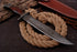 AW-79 Hand-Forged Damascus Steel Bowie Knife with Rosewood Handle and Triple Blood Grooves