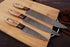 (AW-83)  3-Piece Professional Damascus Steel Chef Knife Set with Rosewood & Bone Handle